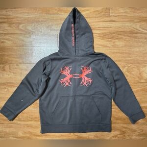 Under Armour Loose Boys Dark Green STORM Hoodie, Size Youth Large